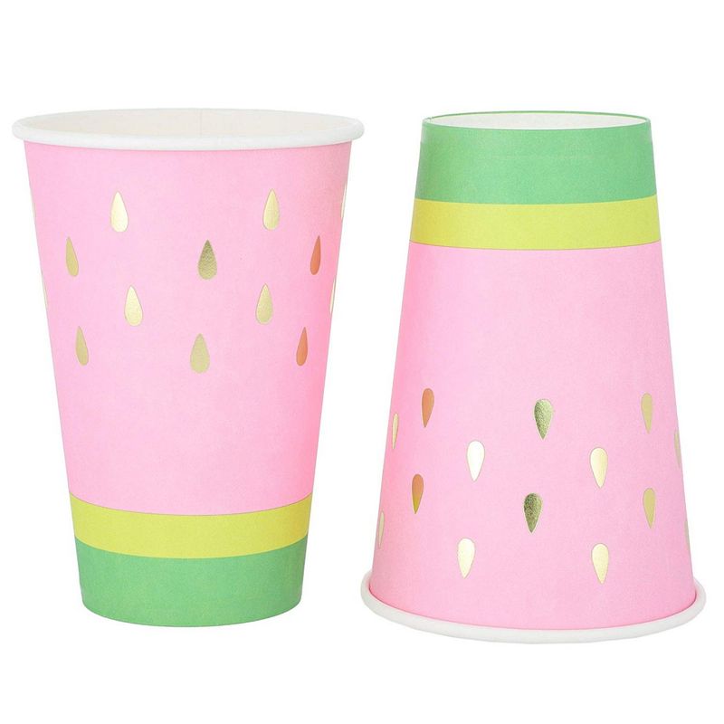 Watermelon Paper Cups for Summer Party (10 oz, 50 Pack)