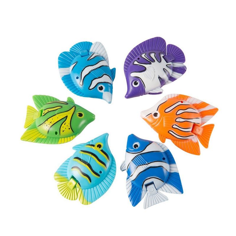 Swim Dive Toys, Kid Pool Games, 12 Fish Rings for Diving with Net (13 Pieces)