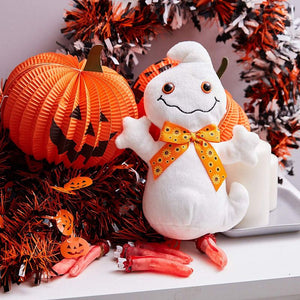 Ghost Stuffed Animals, Halloween Plush Toy for Kids (7 x 9.5 x 3.2 In)