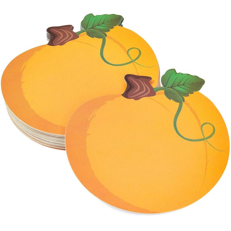 Thanksgiving Table Place Cards, Pumpkin Cutouts (50 Count)