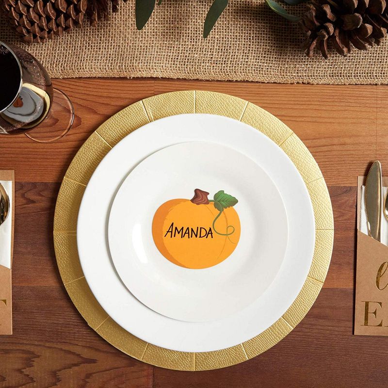Thanksgiving Table Place Cards, Pumpkin Cutouts (50 Count)