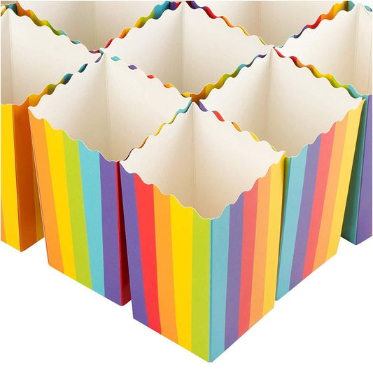 Mini Rainbow Popcorn Party Favor Boxes (100 Pack)