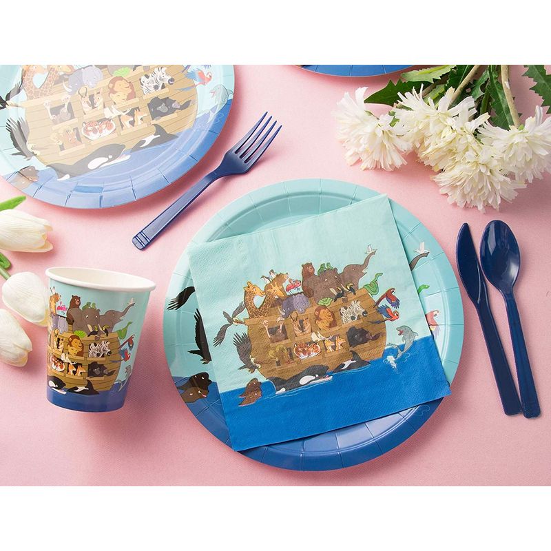 Noah’s Ark Animals Baby Shower Party Bundle, Includes Plates, Napkins, Cups, and Cutlery (24 Guests,144 Pieces)