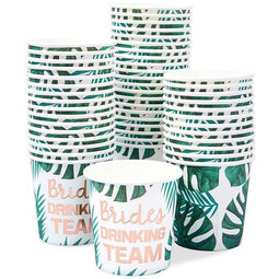 Brides Drinking Team Paper Cups for Bachelorette Party and Bridal Shower (50, 4oz)