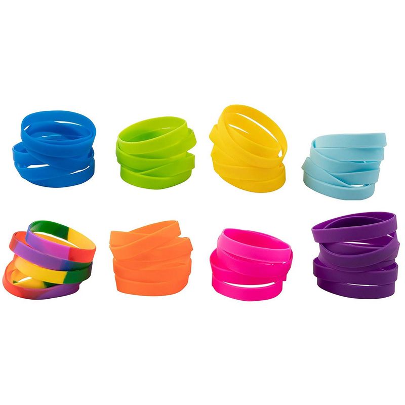 Buy Hotop Multicolor Silicone Jelly Bracelets Hair Ties for Girls Women,  100 Pieces (Non Luminescent) Online at desertcartINDIA