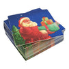 Santa Claus Blue Paper Napkins for Christmas Party (6.5 x 6.5 Inches, 100 Pack)