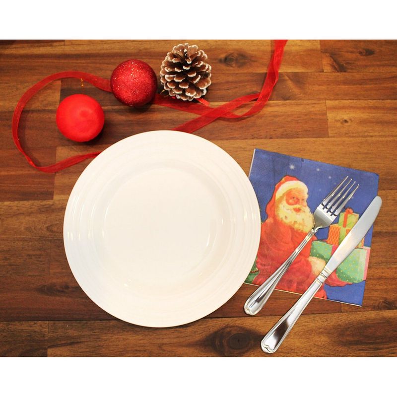 Santa Claus Blue Paper Napkins for Christmas Party (6.5 x 6.5 Inches, 100 Pack)