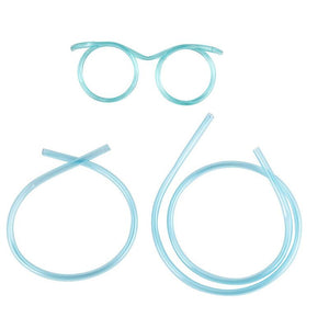 Silly Straw Glasses - 12-Pack Flexible Drinking Straw Novelty Eyeglass Frame, Bar Accessories, for Birthdays, Bridal Showers, Party Supplies, Favors, Game Ideas, 4 Assorted Colors