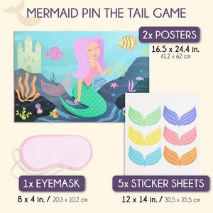 Blue Panda Pin The Tail Mermaid Party Game (2 Pack)