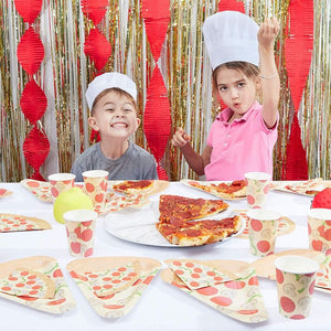 Pizza Party Supplies Kit, Includes Plates, Napkins and Cups (Serves 24 Guests)