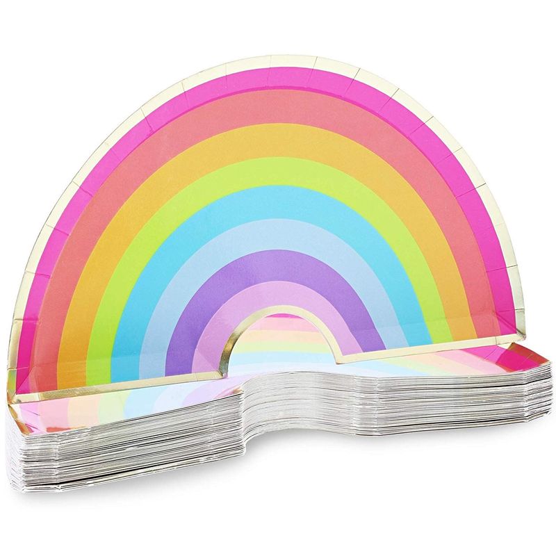 Unicorn Party Supplies, Rainbow Plates (10 x 5.5 In, 48-Pack)