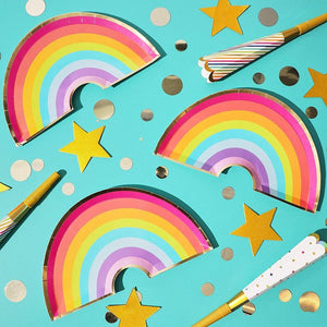 Unicorn Party Supplies, Rainbow Plates (10 x 5.5 In, 48-Pack)