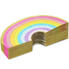 Rainbow Paper Napkins with Gold Foil for Birthday Party (6.5 x 3.75 In, 50 Pack)