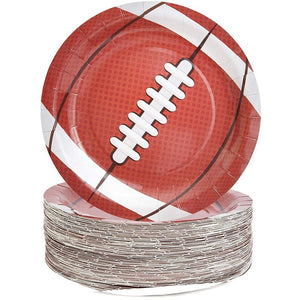 Football Paper Plates for Sports Party (9 In, 80 Pack)