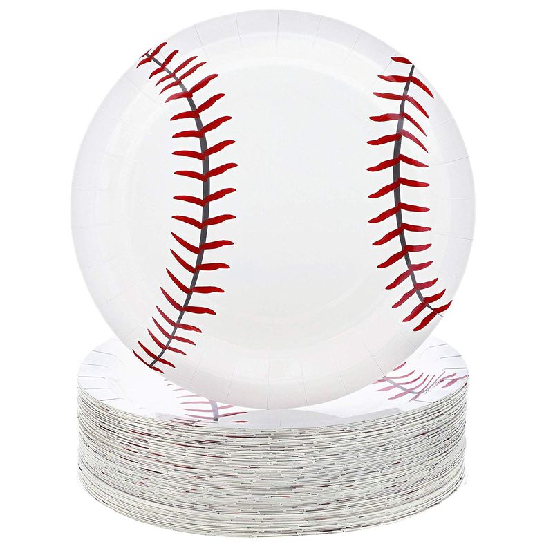 Sports Party Supplies, Baseball Paper Plates (9 In, 80-Pack)