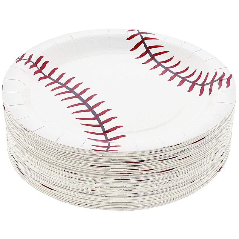 Sports Party Supplies, Baseball Paper Plates (9 In, 80-Pack)