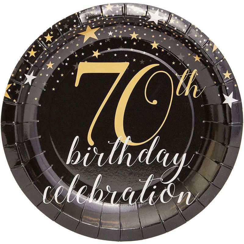 70th Birthday Party Plates (7 In, 80 Pack)