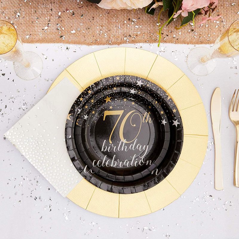 70th Birthday Party Plates (7 In, 80 Pack)