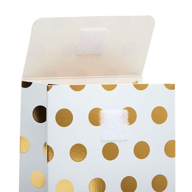 Party Favor Bags, White with Gold Foil Dots (24 Pack)
