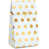 Party Favor Bags, White with Gold Foil Dots (24 Pack)