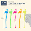 Blue Panda Tropical Flamingo 6 Inch Cocktail Drink Stirrer Sticks (100 Count)