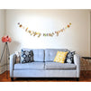 Happy New Year Banner, NYE Party Decor, Holiday Photo Background (Gold, 8 Feet)