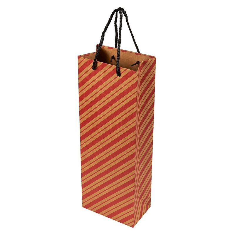 Kraft Christmas Gift Bags, Wine Bag (15.3 x 3.2 x 5.5 In, 24 Pack)