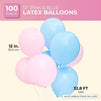 Blue Panda Gender Reveal Party Balloons (100 Count), Pink and Blue