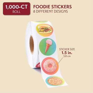 Ice Cream Stickers, Sticker Roll (1.5 In, 1000 Pieces)