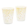 Party Paper Cups with Gold Foil Confetti – Pack of 50, 9 oz