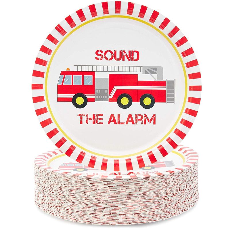 Fire Truck Party Supplies, Paper Plates (9 in., 80 Pack)