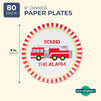 Fire Truck Party Supplies, Paper Plates (9 in., 80 Pack)