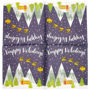 Happy Holidays, Paper Napkins for Christmas Holiday Parties (6.5 x 6.5 In, 100 Pack)