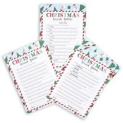 Merry Christmas Trivia Game Set for Holiday Parties (5 x 7 in, 50 Cards)