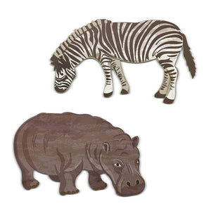 Jungle Animal Safari Paper Cutouts for Home and Party Decor (12-Count)