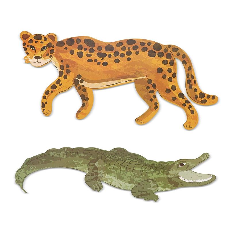 Jungle Animal Safari Paper Cutouts for Home and Party Decor (12-Count)