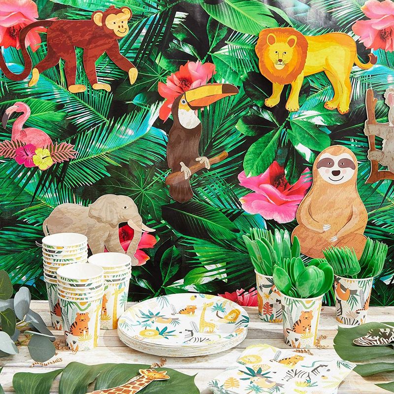 Jungle Animal Safari Paper Cutouts for Home and Party Decor (12-Count)