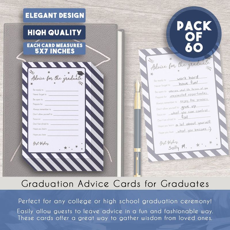 Advice Cards for the Graduates, Class of 2021 (5 x 7 In, 60 Pack)