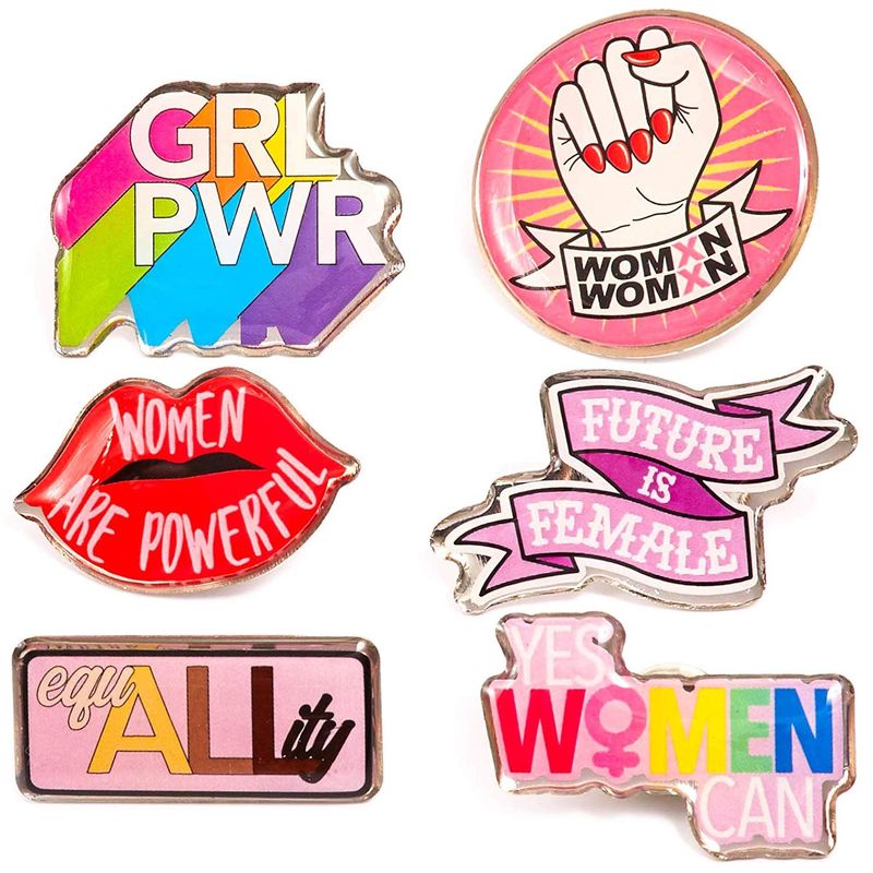 Unique Feminist Enamel Pin Set (24 Pack)