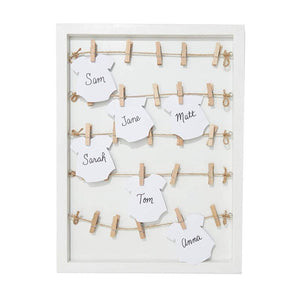 Baby Shower Signature Guest Book with Wood Frame and Die Cut Cards