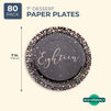 Eighteen Black Paper Plates for 18th Birthday Party (7 In, 80 Pack)