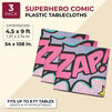 Girl Hero Comic Book Plastic Table Covers (54 x 108 in, 3 Pack)