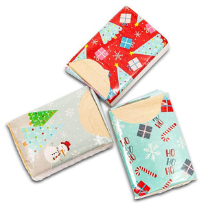 Christmas Pocket Tissues, Travel Size Wipes (4 Designs, 72 Packs)
