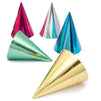 Cone Party Hats, Metallic Foil (4.8 x 6.8 In, 50-Pack)