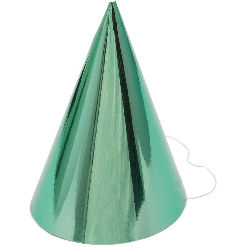 Cone Party Hats, Metallic Foil (4.8 x 6.8 In, 50-Pack)