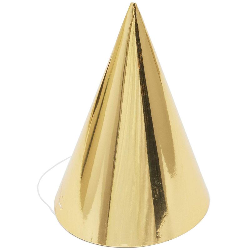 Cone Party Hats, Metallic Foil (4.8 x 6.8 In, 50-Pack)