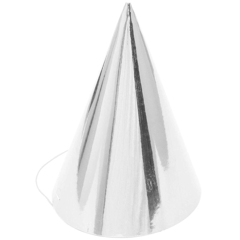Cone Party Hats, Metallic Foil (4.8 x 6.8 In, 50-Pack)