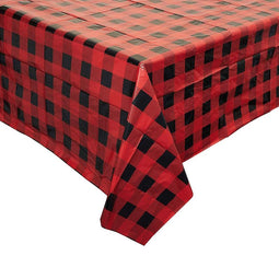 3 Pack Buffalo Plaid Plastic Table Cover (54 x 108 in)