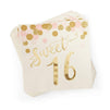 Rose Gold Sweet 16 Birthday Party Supplies (Serves 24, 170 Total Pieces)