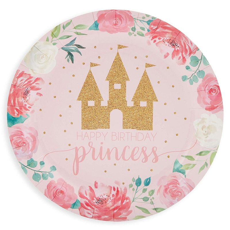 Princess Castle Party Plates 9 Inches (80 Pack)